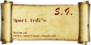 Sperl Irén névjegykártya