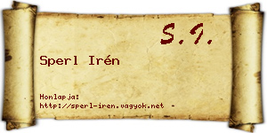 Sperl Irén névjegykártya